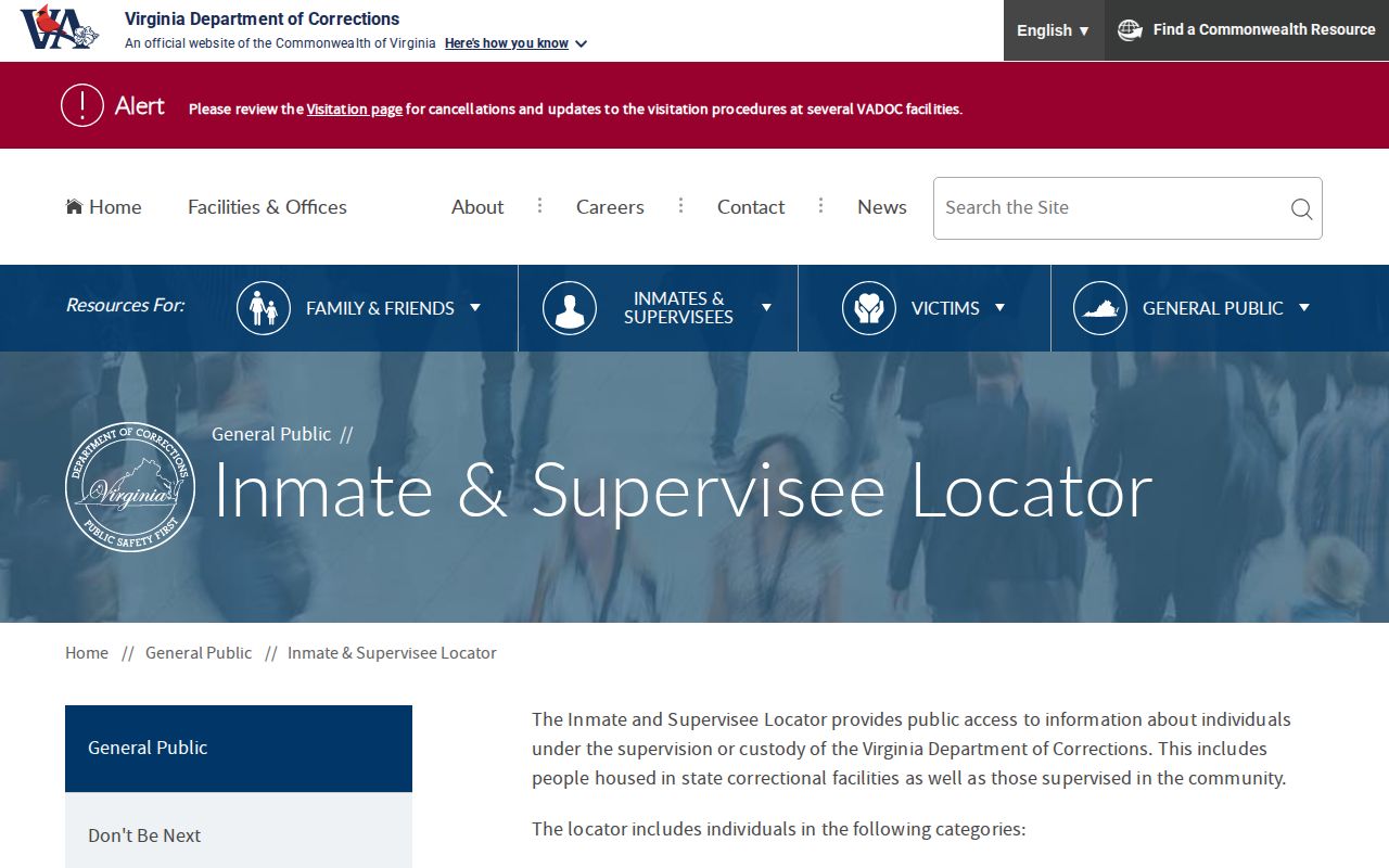Buckingham County released inmate search through the VADOC locator