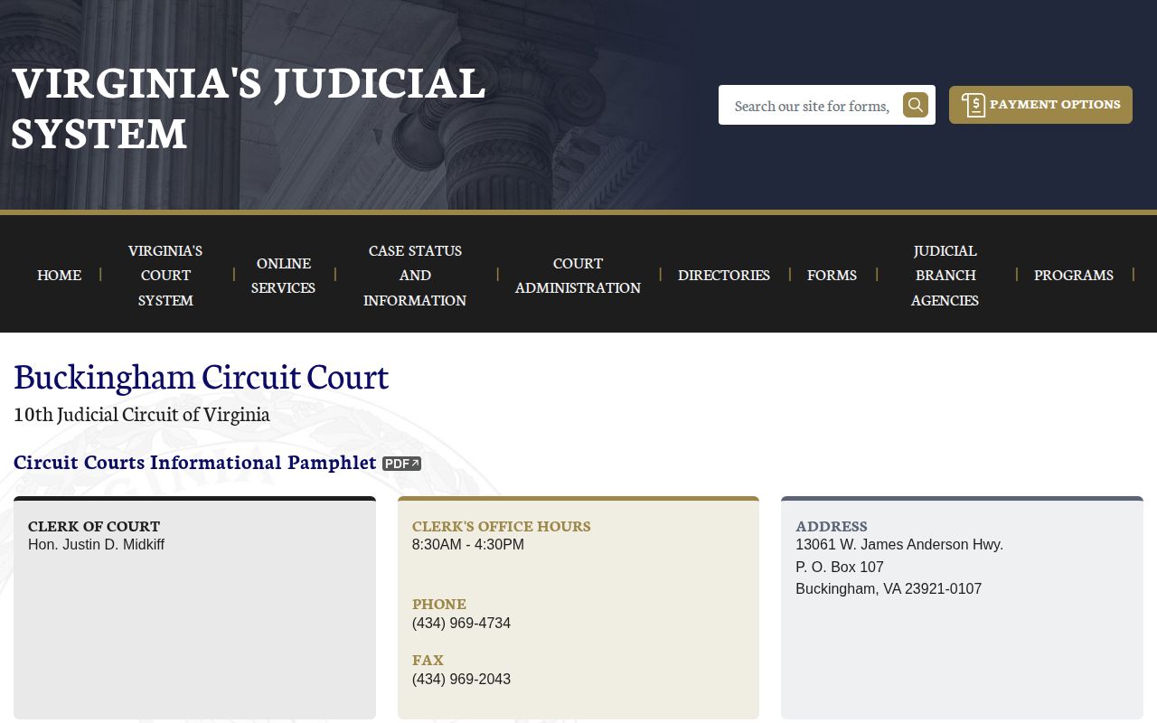 Dillwyn Correctional Center release records through Buckingham Circuit Court